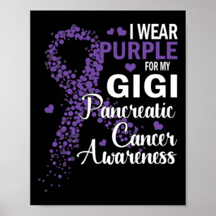I Wear Purple For My Gigi Pancreatic Cancer Awaren Poster