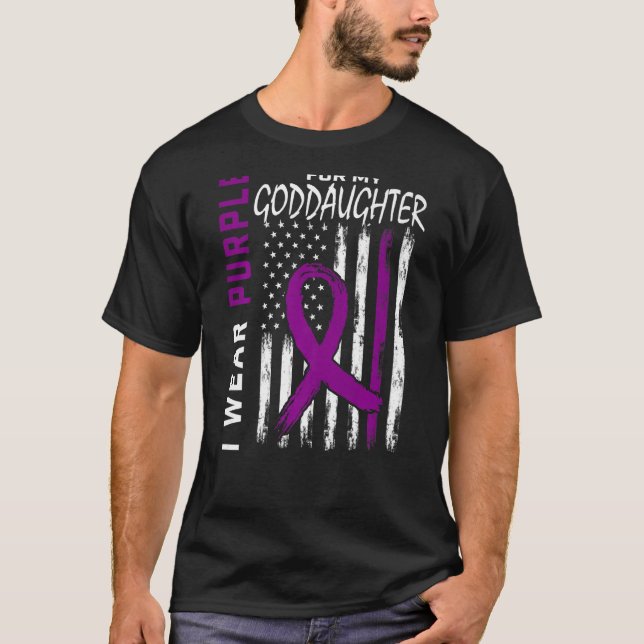 I Wear Purple For My Goddaughter Epilepsy Awarenes T-Shirt (Front)