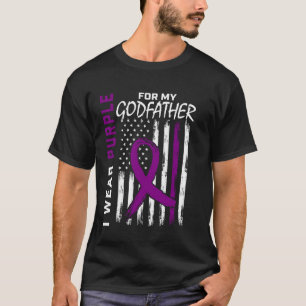 I Wear Purple For My Godfather Alzheimers Awarenes T-Shirt