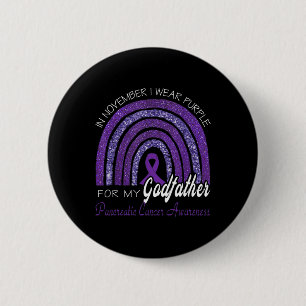I Wear Purple For My Godfather - Pancreatic Cancer 6 Cm Round Badge