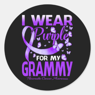 I Wear Purple For My Grammy Pancreatic Cancer Awar Classic Round Sticker