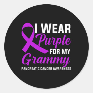 I Wear Purple For My Grammy Pancreatic Cancer Classic Round Sticker
