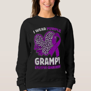 I Wear Purple For My Grampy Epilepsy Awareness Leo Sweatshirt