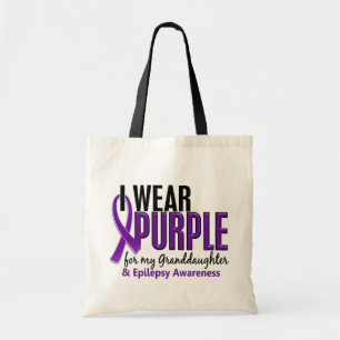I Wear Purple For My Granddaughter 10 Epilepsy Tote Bag