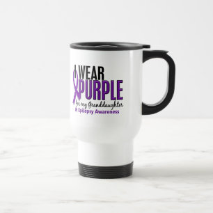 I Wear Purple For My Granddaughter 10 Epilepsy Travel Mug