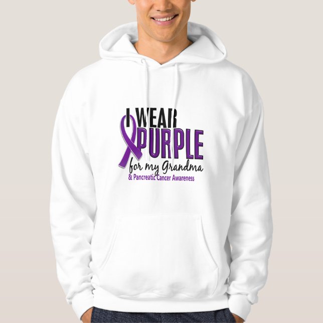 I Wear Purple For My Grandma 10 Pancreatic Cancer Hoodie (Front)