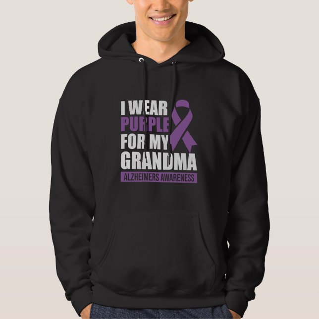 I Wear Purple For My Grandma Alzheimer's Awareness Hoodie (Front)