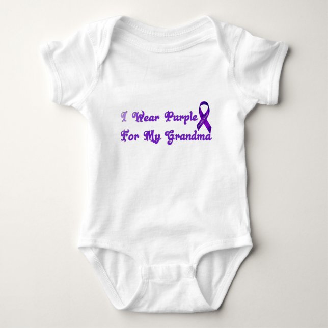 I Wear Purple For My Grandma Baby Bodysuit (Front)