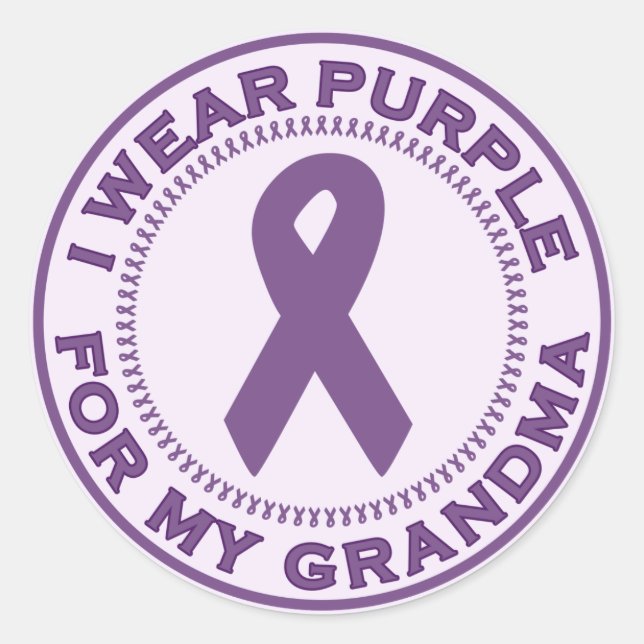 I Wear Purple For My Grandma Classic Round Sticker (Front)