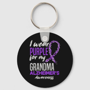 I Wear Purple For My Grandma Dementia Heimers Awar Key Ring