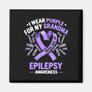 I Wear Purple For My Grandma Epilepsy Awareness Magnet