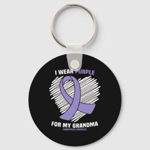 I Wear Purple For My Grandma Fibromyalgia Awarenes Key Ring