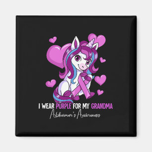 I Wear Purple For My Grandma Heimerheimer's Awaren Magnet