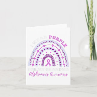 I Wear Purple For My Grandma Heimers Awareness _1  Card
