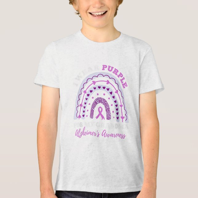 I Wear Purple For My Grandma Heimers Awareness _1  Tri-Blend Shirt (Front)