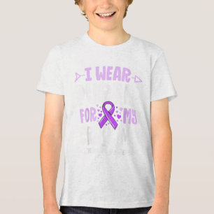 I Wear Purple For My Grandma Heimers Family Awaren Tri-Blend Shirt