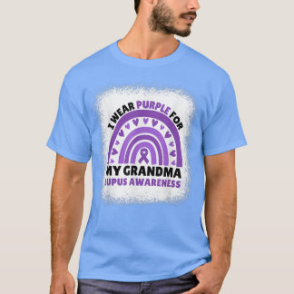 I Wear Purple For My Grandma Lupus Awareness Rainb T-Shirt