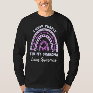I Wear Purple For My Grandma Lupus Awareness Rainb T-Shirt
