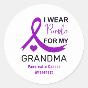 I Wear Purple For My Grandma Pancreatic Cancer Classic Round Sticker