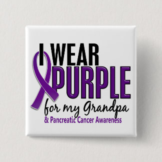 I Wear Purple For My Grandpa 10 Pancreatic Cancer 15 Cm Square Badge