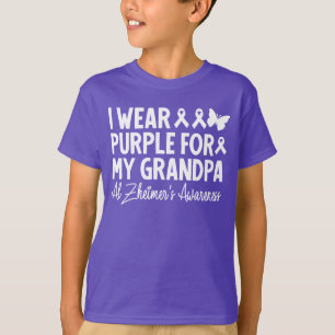 I Wear Purple For My Grandpa Alzheimer's Awareness T-Shirt