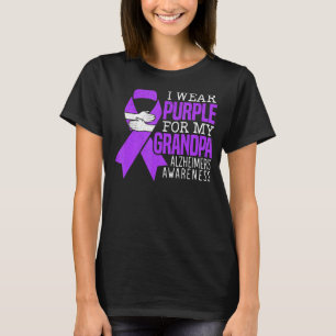 I Wear Purple For My Grandpa Alzheimer's Awareness T-Shirt