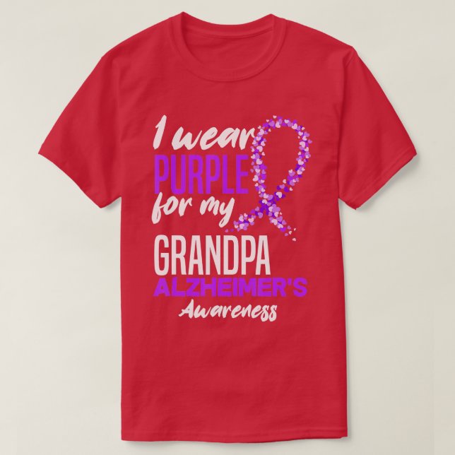 I Wear Purple For My Grandpa Dementia Alzheimers A T-Shirt (Design Front)