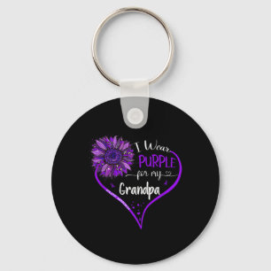I Wear Purple For My Grandpa Epilepsy Awareness Su Key Ring