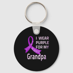 I Wear Purple For My Grandpa Heimerheimer Disease  Key Ring