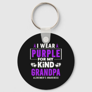 I Wear Purple For My Grandpa Heimerheimer's Awaren Key Ring