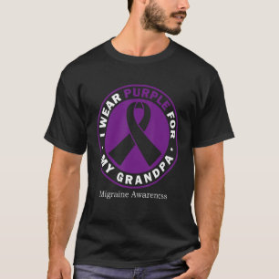 I Wear Purple For My Grandpa Migrane Awareness T-Shirt