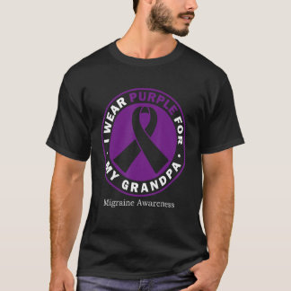 I Wear Purple For My Grandpa Migrane Awareness T-Shirt
