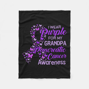 I Wear Purple For My Grandpa Pancreatic Cancer 1  Fleece Blanket