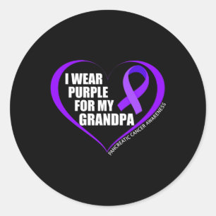 I Wear Purple For My Grandpa Pancreatic Cancer Awa Classic Round Sticker