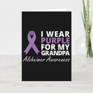 I Wear Purple For My Grandpa T Shirt Ribbon Family Card