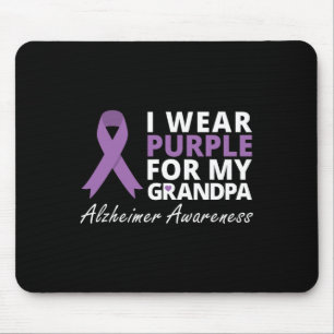 I Wear Purple For My Grandpa T Shirt Ribbon Family Mouse Pad
