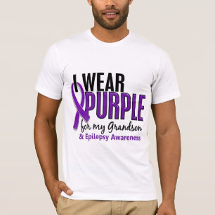 I Wear Purple For My Grandson 10 Epilepsy T-Shirt