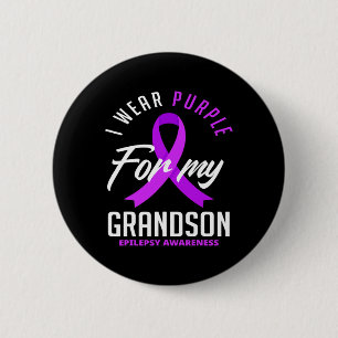 I Wear Purple For My Grandson Epilepsy Awareness 1 6 Cm Round Badge