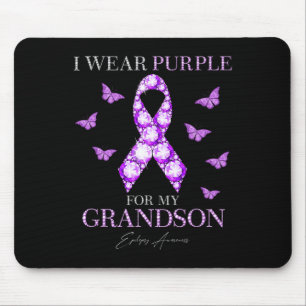 I Wear Purple For My Grandson Epilepsy Awareness M Mouse Pad