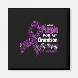 I Wear Purple For My Grandson Epilepsy Awareness Magnet
