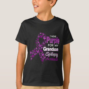 I Wear Purple For My Grandson Epilepsy Awareness  T-Shirt