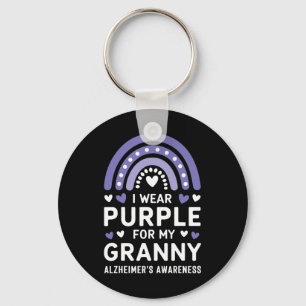 I Wear Purple For My Granny Heimerheimer's Awarene Key Ring