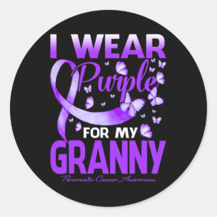 I Wear Purple For My Granny Pancreatic Cancer Awar Classic Round Sticker
