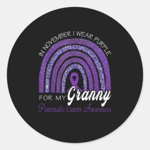 I Wear Purple For My Granny Pancreatic Cancer Classic Round Sticker