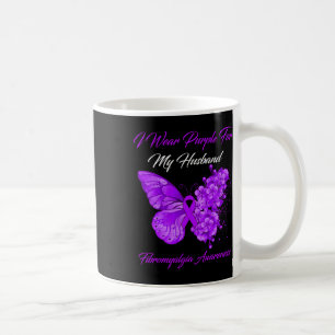 I Wear Purple For My Husband Fibromyalgia Warrior Coffee Mug