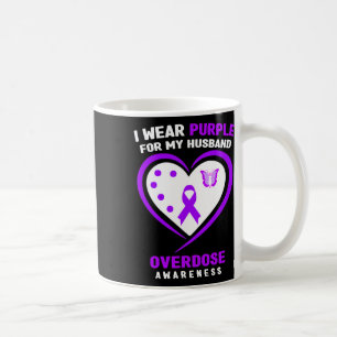 I Wear Purple For My Husband Overdose Awareness Coffee Mug
