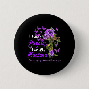 I Wear Purple For My Husbynd Pancreatic Cancer Awa 6 Cm Round Badge