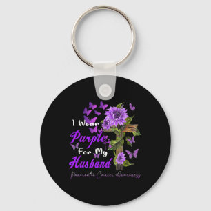 I Wear Purple For My Husbynd Pancreatic Cancer Awa Key Ring