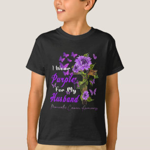 I Wear Purple For My Husbynd Pancreatic Cancer Awa T-Shirt