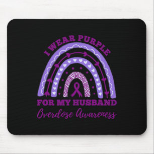 I Wear Purple For My Husnd Overdose Awareness Rain Mouse Pad